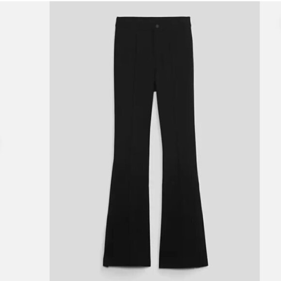 GAP High Rise Ponte Flare Pants Split Hem Pintuck Pleat Black 8 TALL NWT RT$90 - Picture 6 of 6